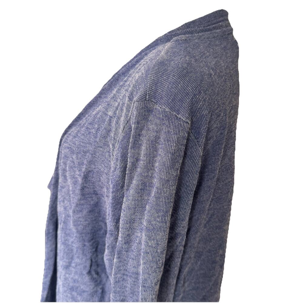 Fresh Produce Womens Large Cardigan Sweater Open Front Blue Waterfall Pockets - Picture 9 of 9